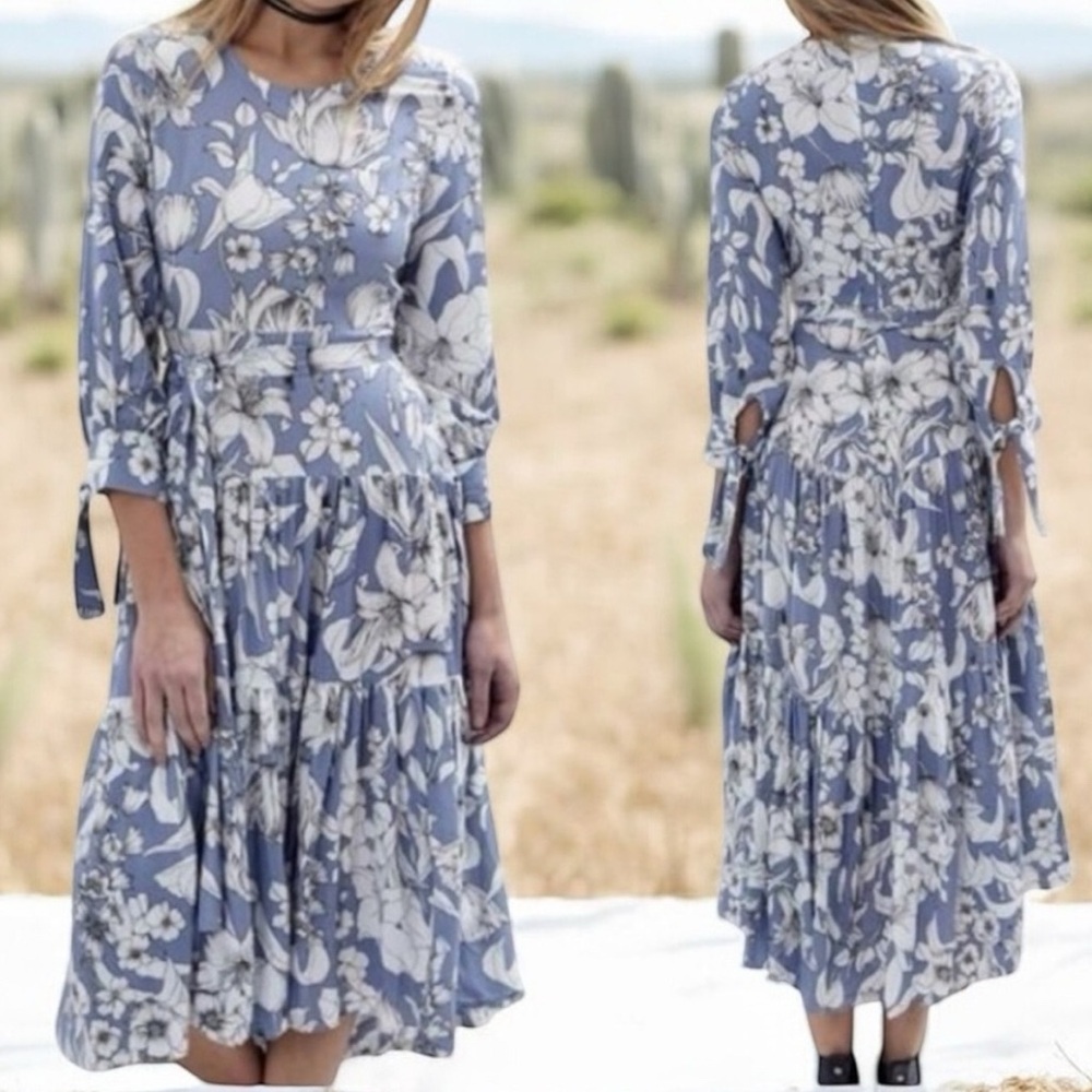JAASE Aurora Midi Dress Floral Midi Dress The Dove
Blue Sz Large - Picture 2 of 10